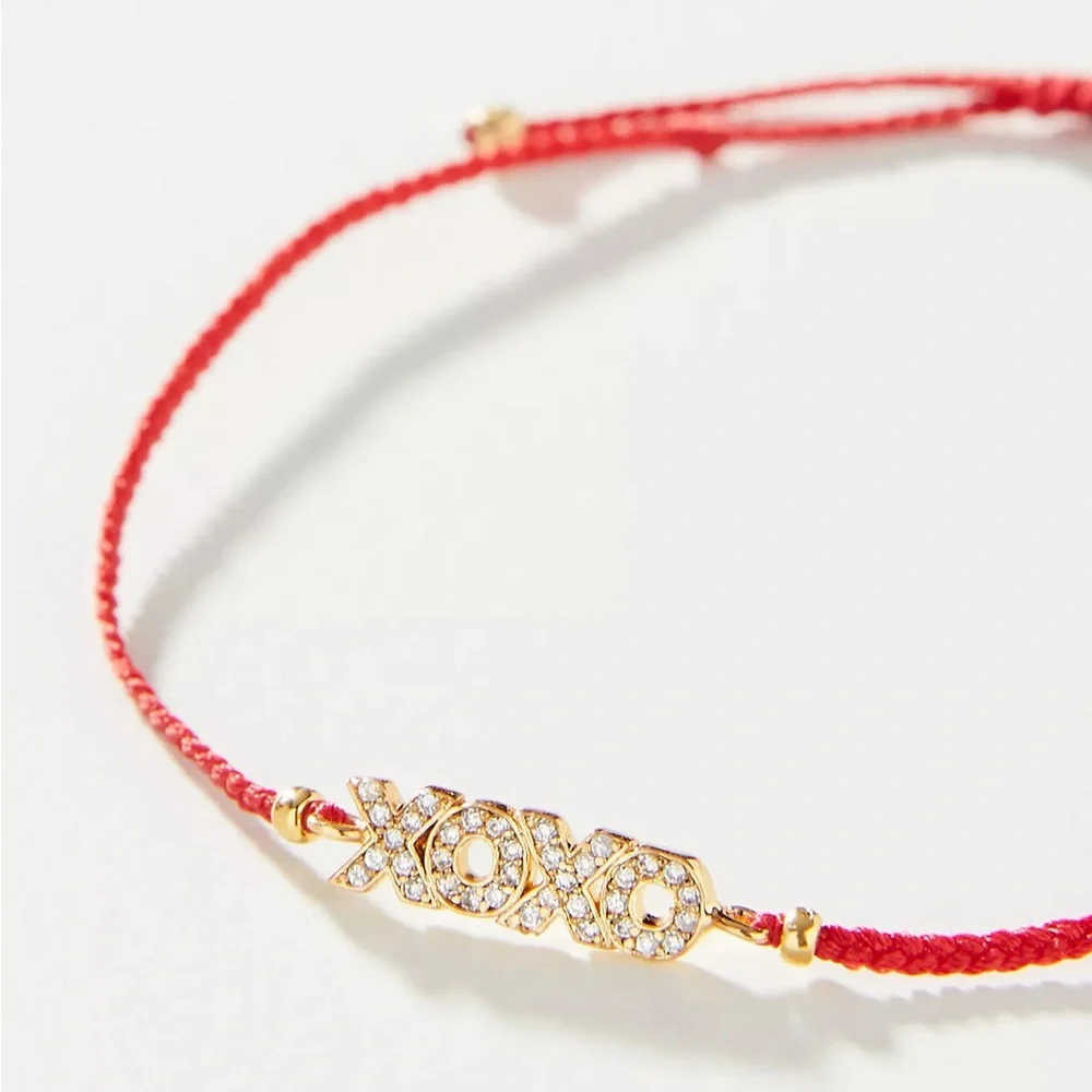 New Anthropologie Mystical Cord Tie Bracelet Red Valentine - Picture 2 of 6